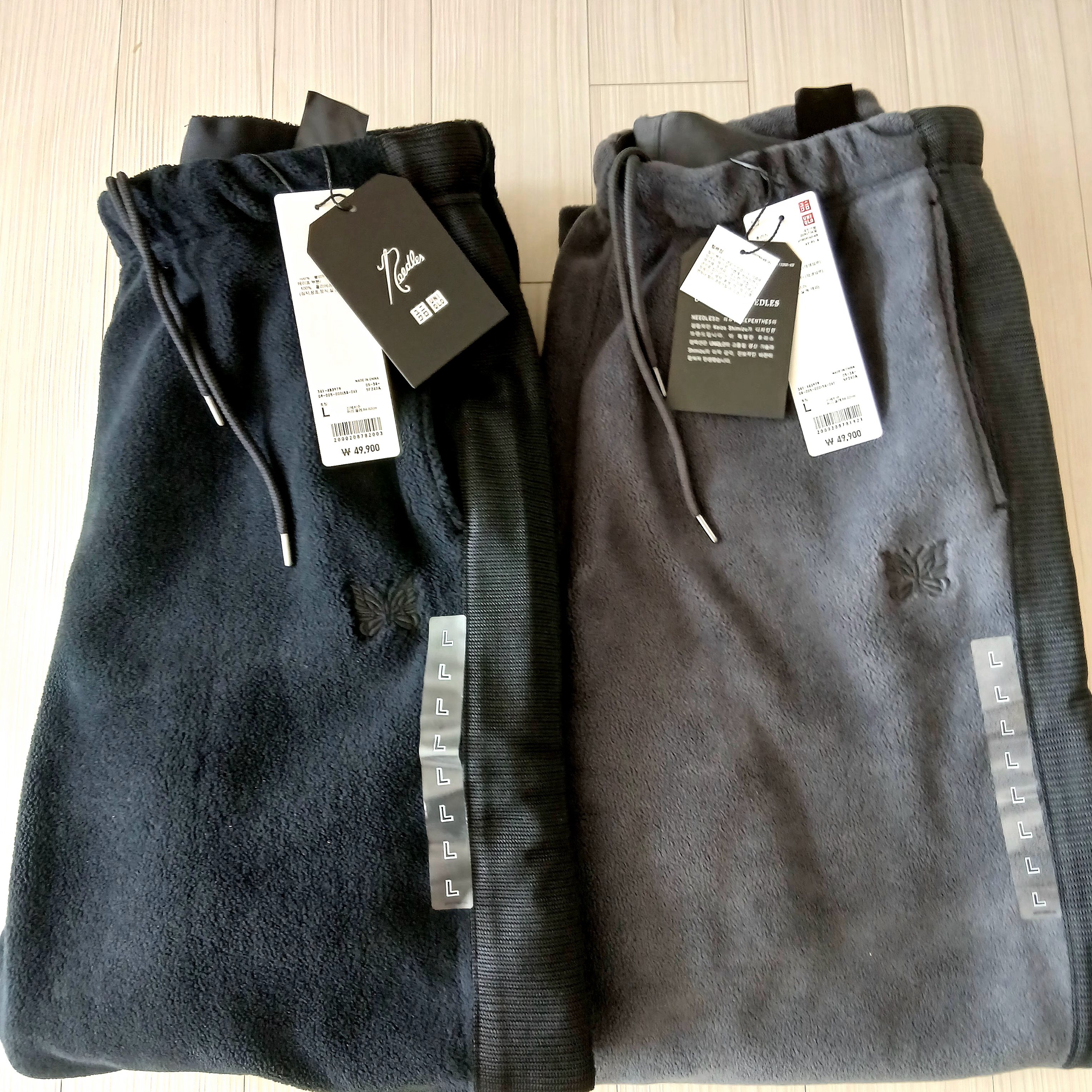 Uniqlo x Needles Fleece Wide Pants Black - KR, Uniqlo x Needles Fleece Wide Pants Dark Gray - KR 착용 스타일 - 9