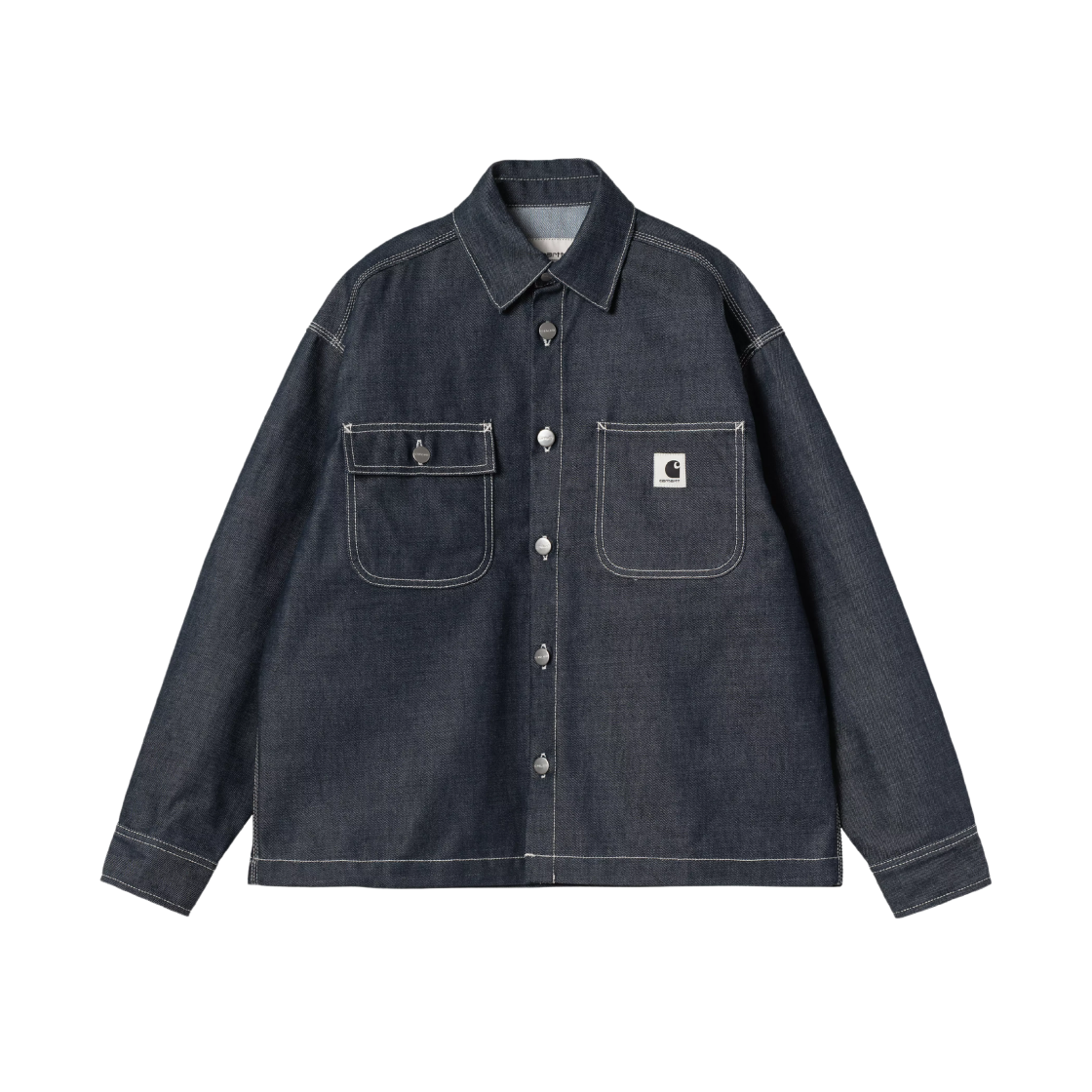 I036319-01-01 (W) Carhartt WIP Louis Shirt Jac Blue Rigid