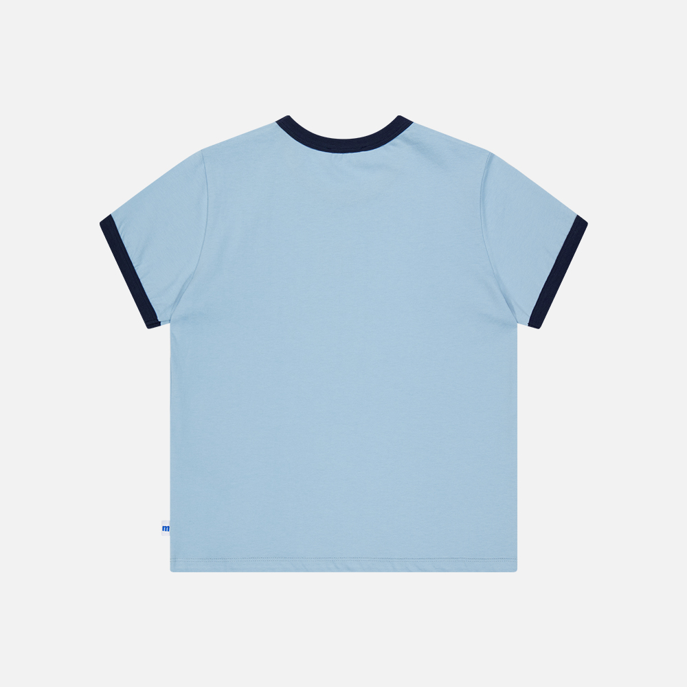 맨하탄 레코즈 우먼 엠 로고 링거 티셔츠 - 블루(Manhattan Records W M Logo Ringer T-shirt - Blue) - 2