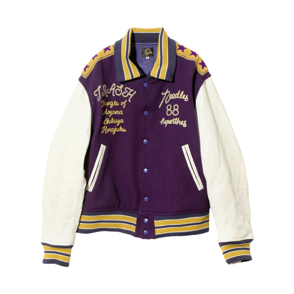 RW169 Needles Lettered Jacket Wool Melton Purple