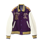 Needles Lettered Jacket Wool Melton Purple