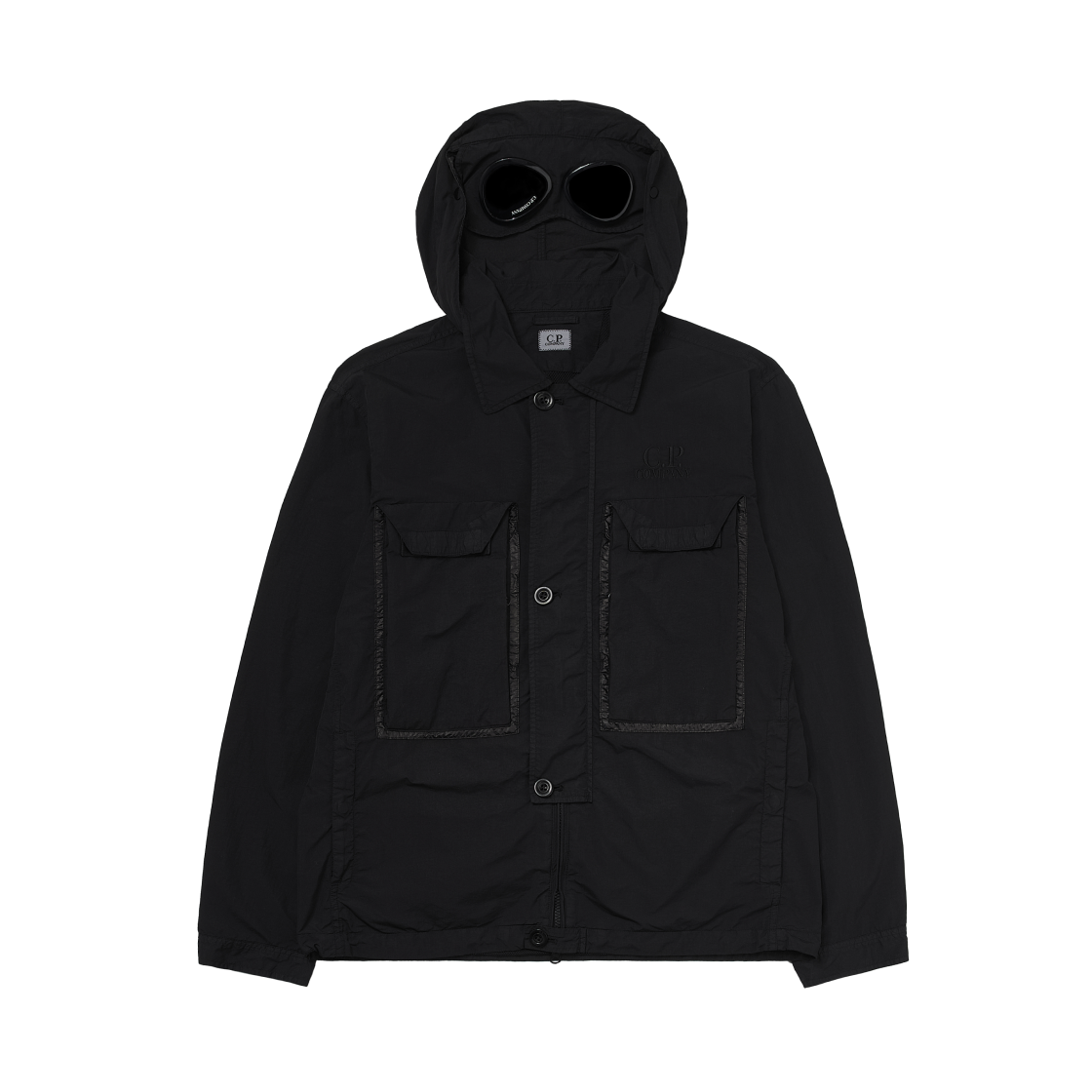C.P. 컴퍼니 플랫 나일론 고글 오버셔츠 블랙 - 25SS(C.P. Company Flatt Nylon Goggle Overshirt Black - 25SS)