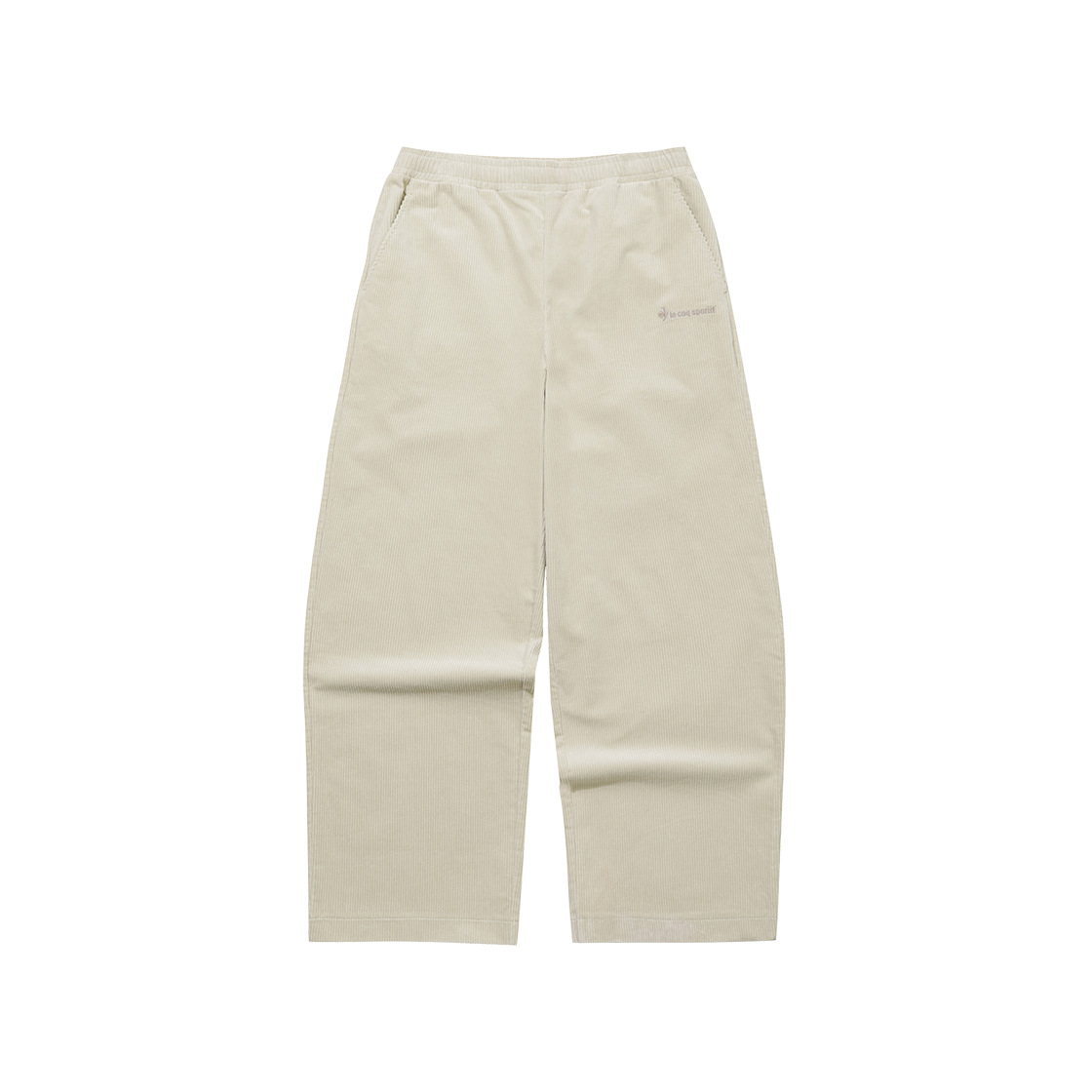 QQ423LPTO4_BEG0 le coq sportif Unisex Loose Tapered-Fit Corduroy Pants Beige