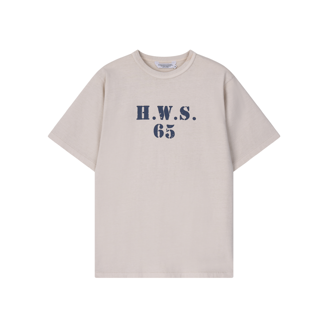 홍우성 피그먼트 65 로고 티셔츠 크림(Hongwoosung Pigment 65 Logo T-Shirts Cream)