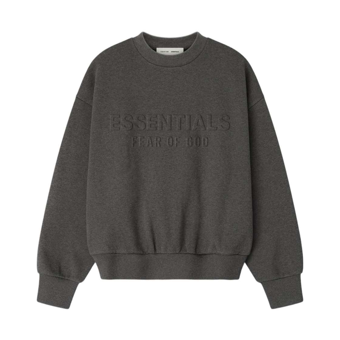 - Essentials Embossed Classic Crewneck Sweatshirt Charcoal Heather - 25FW