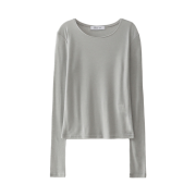 Blue Sunflower Layered Long Sleeve T-Shirt Grey