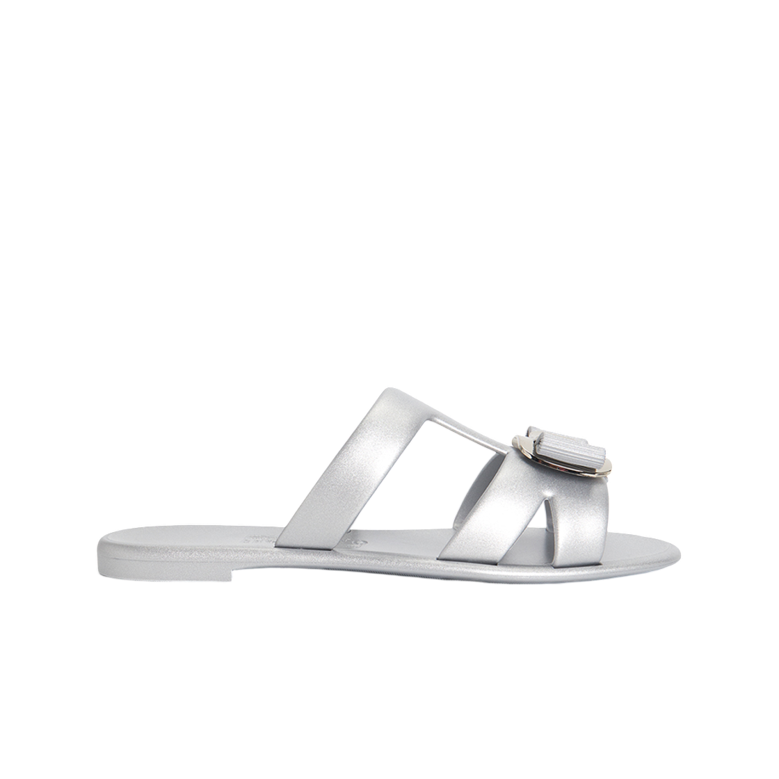 (W) 페라가모 뉴 바라 슬리퍼 실버((W) Ferragamo New Vara Slippers Silver)