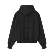 Essentials Embroidered Classic Full Zip Hoodie Vintage Black - 25FW
