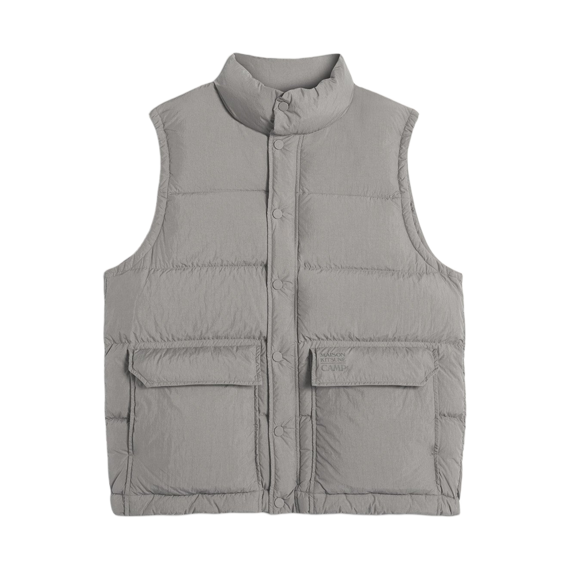 PM02231WQ4070-0301 Maison Kitsune Sleeveless Puffer Taupe Brown