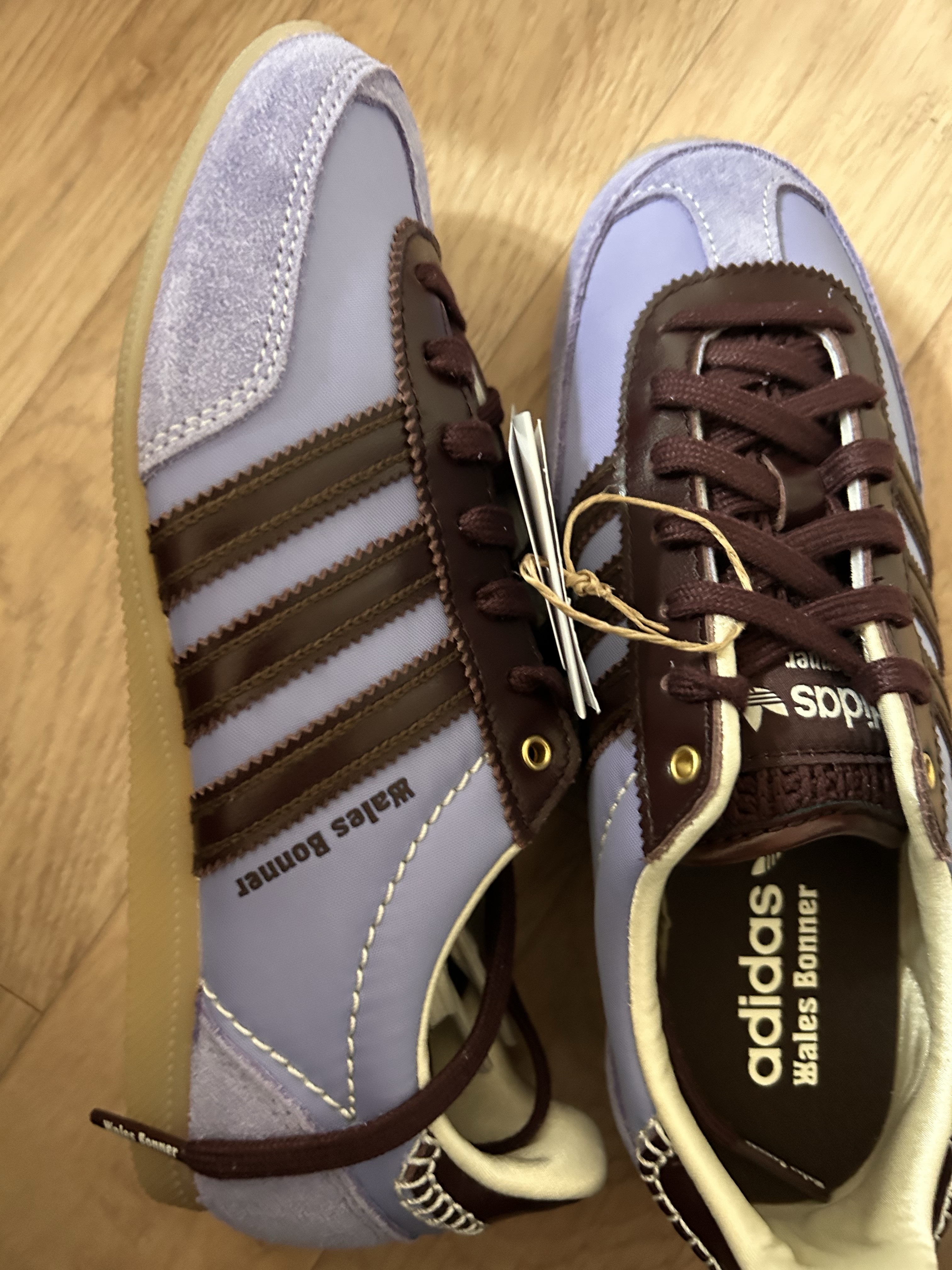 Adidas x Wales Bonner Japan Shoes Cream White Light Purple 착용 스타일