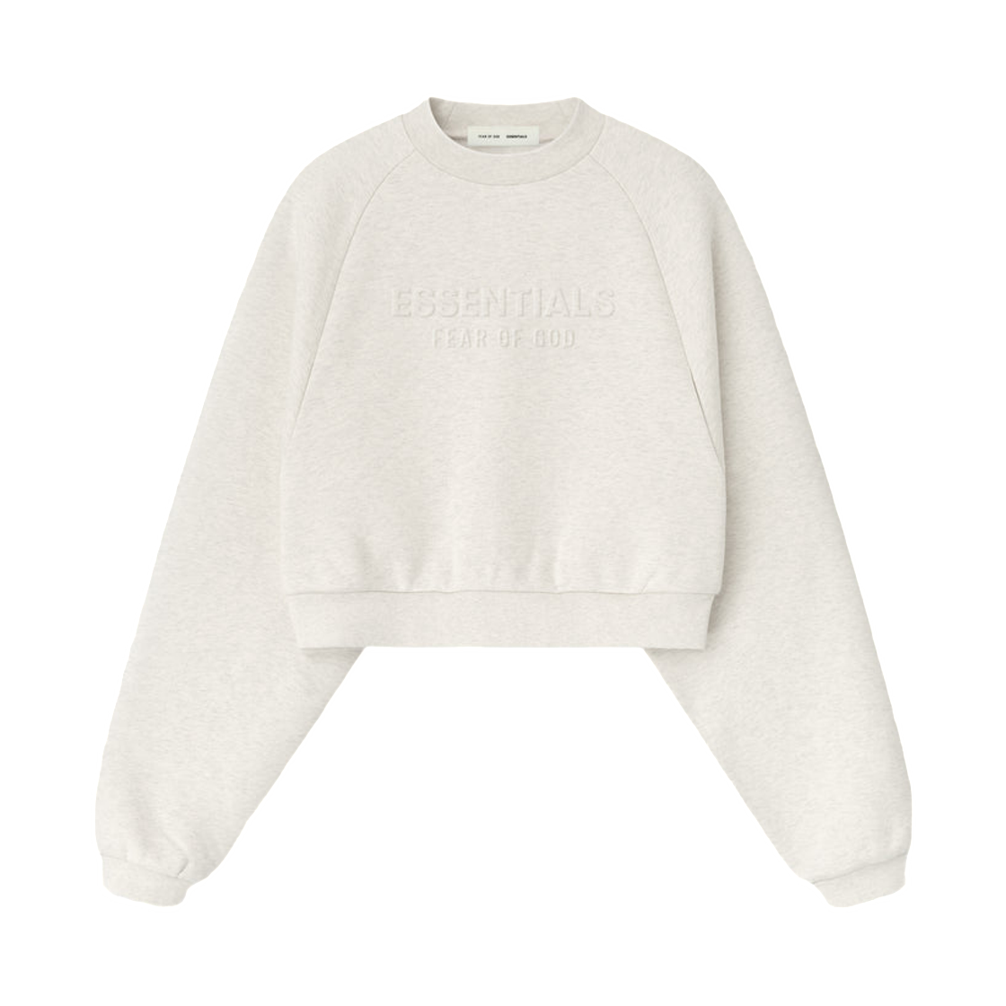 - (W) Essentials  Embossed 90s Raglan Crewneck Sweatshirt Oatmeal Heather - 25FW