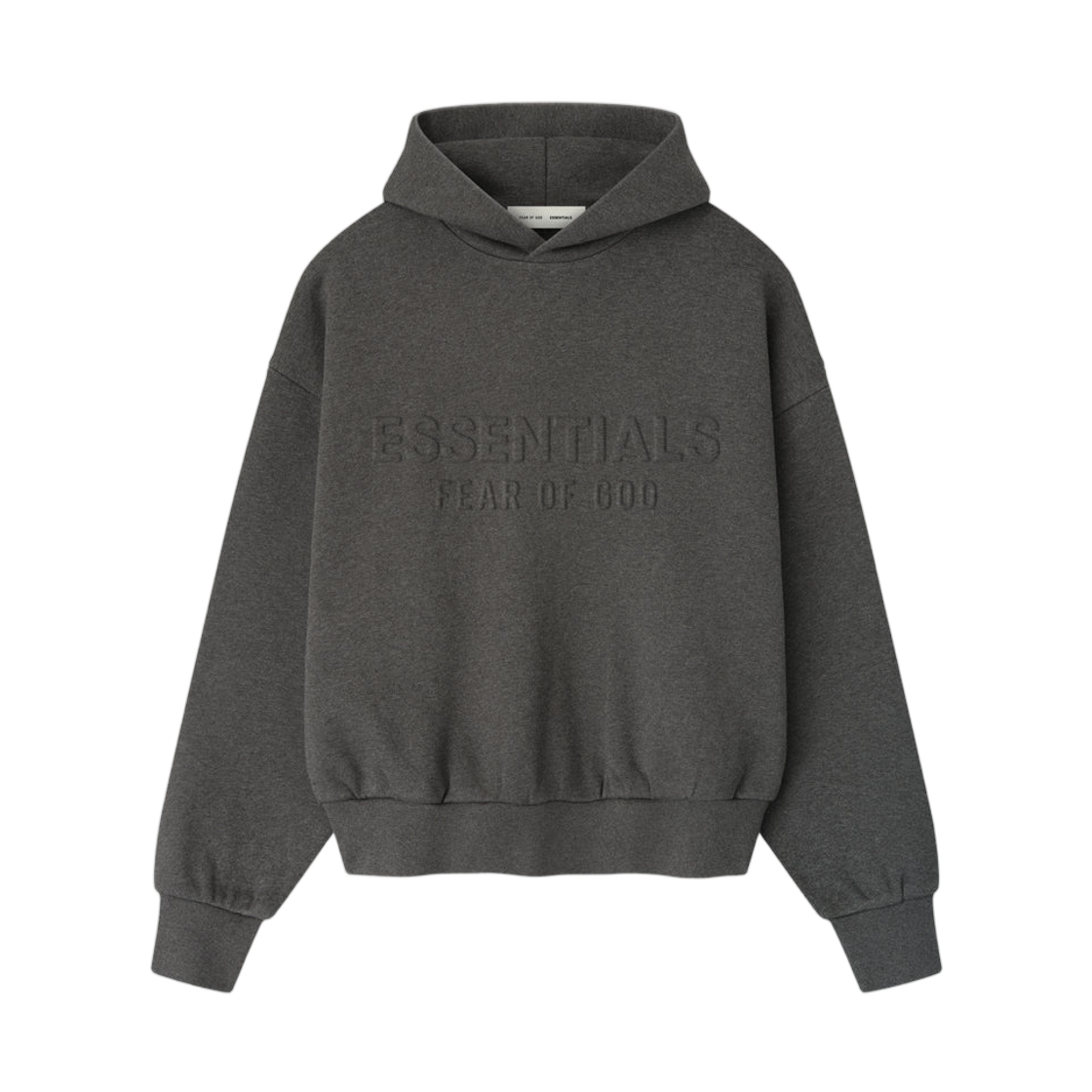 - Essentials Embossed Essentials Classic Hoodie Charcoal Heather - 25FW