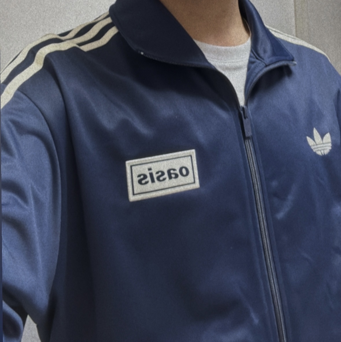 Adidas x Oasis Tour Firebird Track Top Night Indigo - KR Sizing 착용 스타일