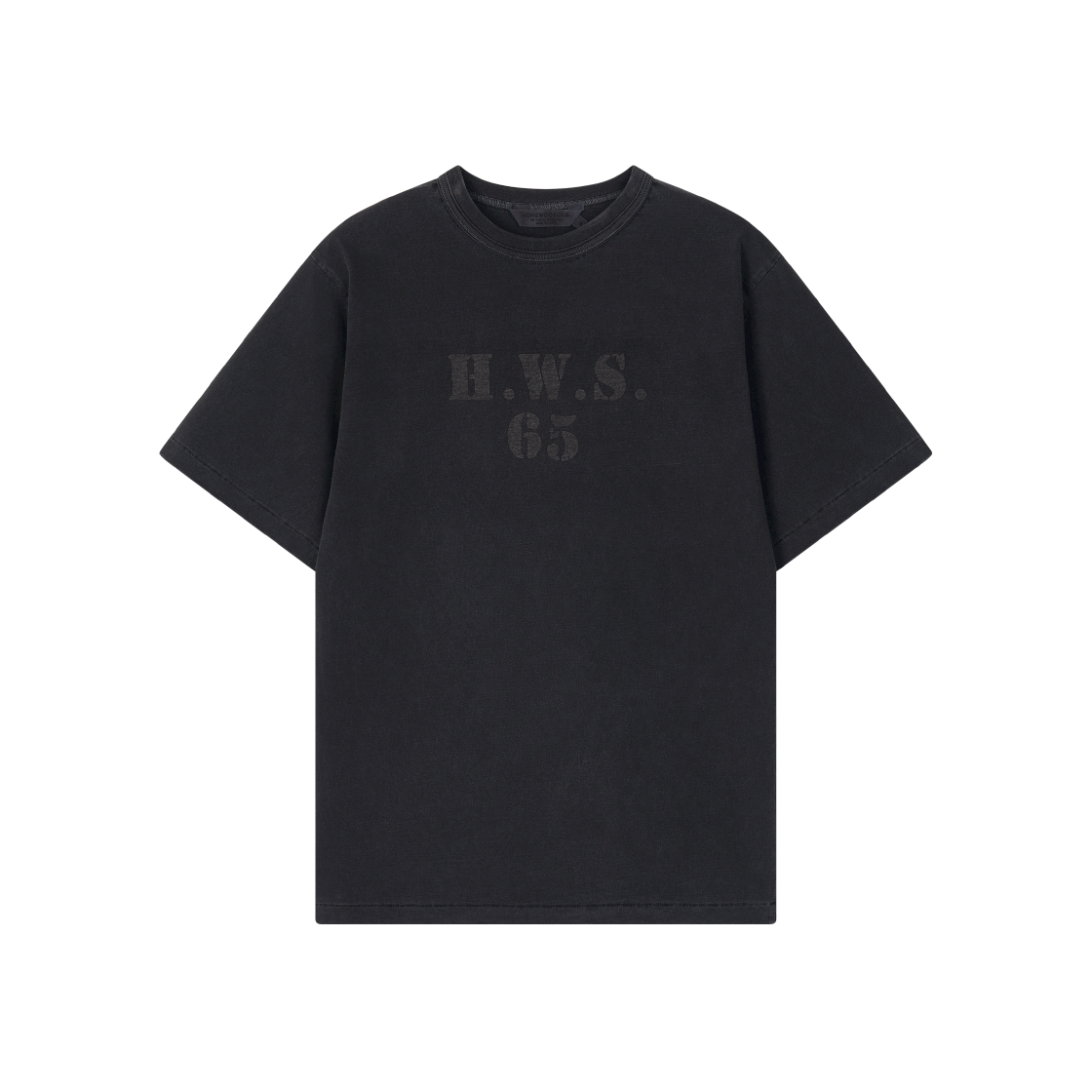 FW25TST010BK Hongwoosung Pigment 65 Logo T-Shirts Black