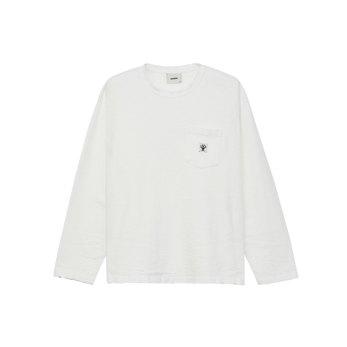 25FWTS03WT Woodman Vintage Pocket Long Sleeve T-Shirt - White