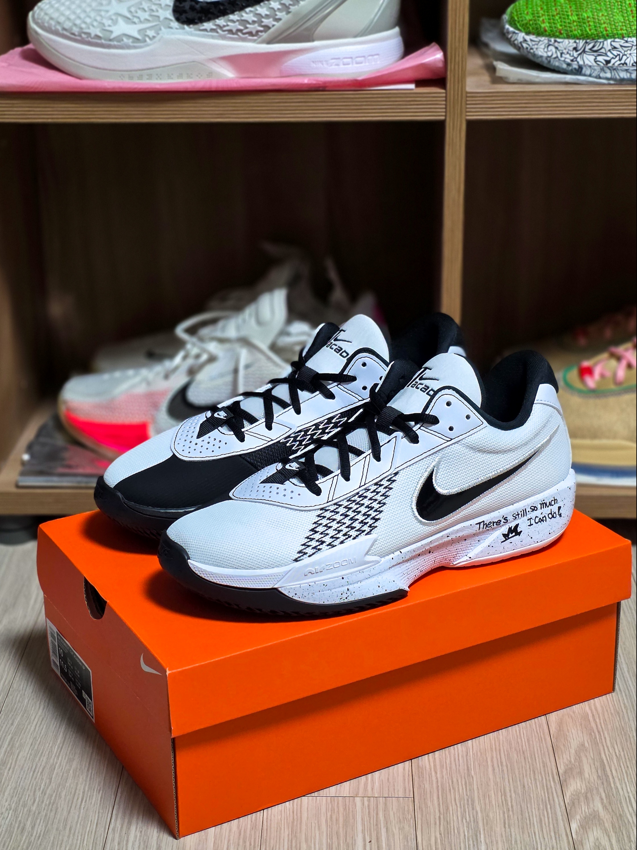 Nike Air Zoom G.T. Cut Academy EP White Black 착용 스타일 - 2