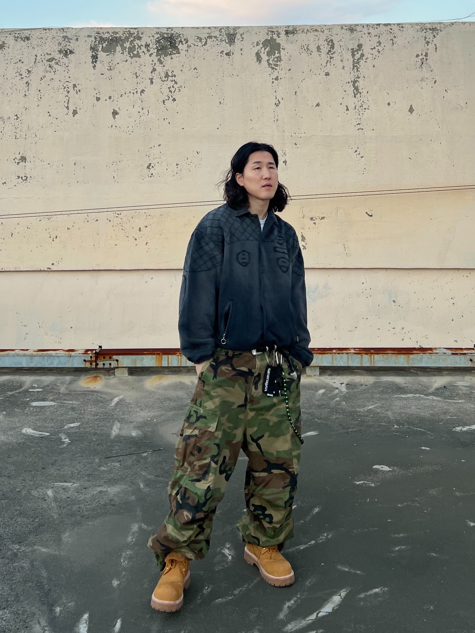 Safarispot Basic Safari Keyring Card Wallet Black, NOD Stone Washed Cargo Pants Camo 착용 스타일 - 3