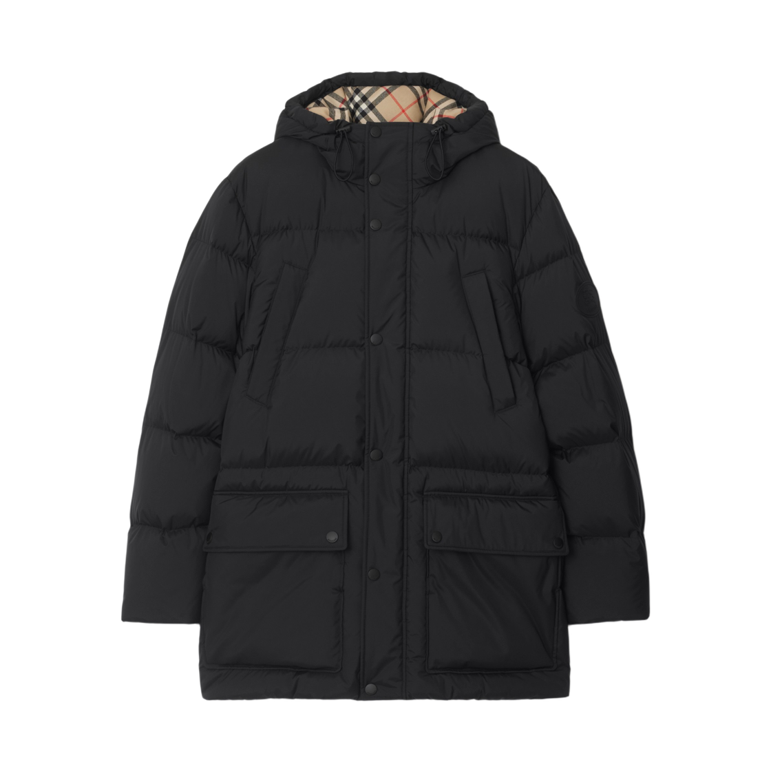 8110360 Burberry Hooded Puffer Jacket Black