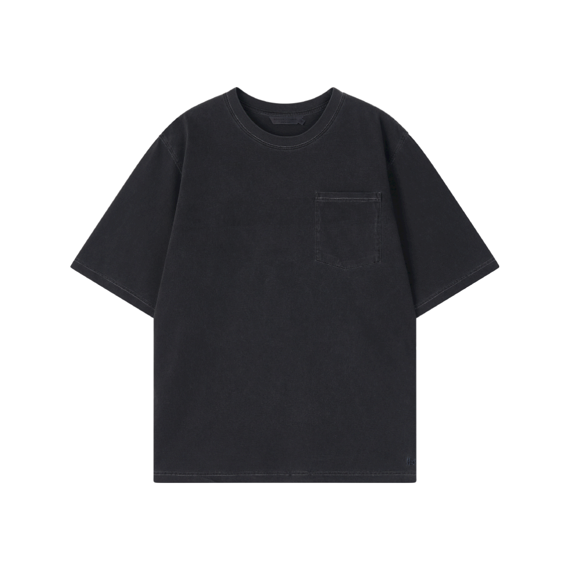 홍우성 피그먼트 포켓 로고 티셔츠 블랙(Hongwoosung Pigment Pocket Logo T-Shirts Black)