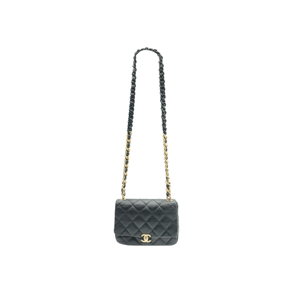 ITP2OPP6JB54 Chanel Black Lambskin 22 Season Camera Quilted Small Shoulder Bag (With Chip)