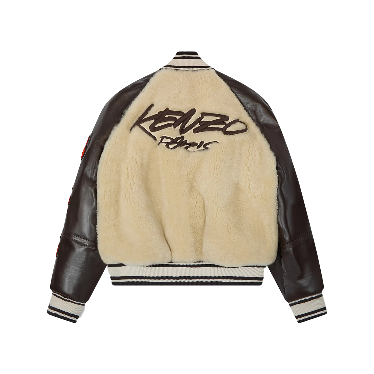 겐조 x 퓨추라 셔링 바시티 크림 - 25FW(Kenzo x Futura Shearling Varsity Cream - 25FW) - 2