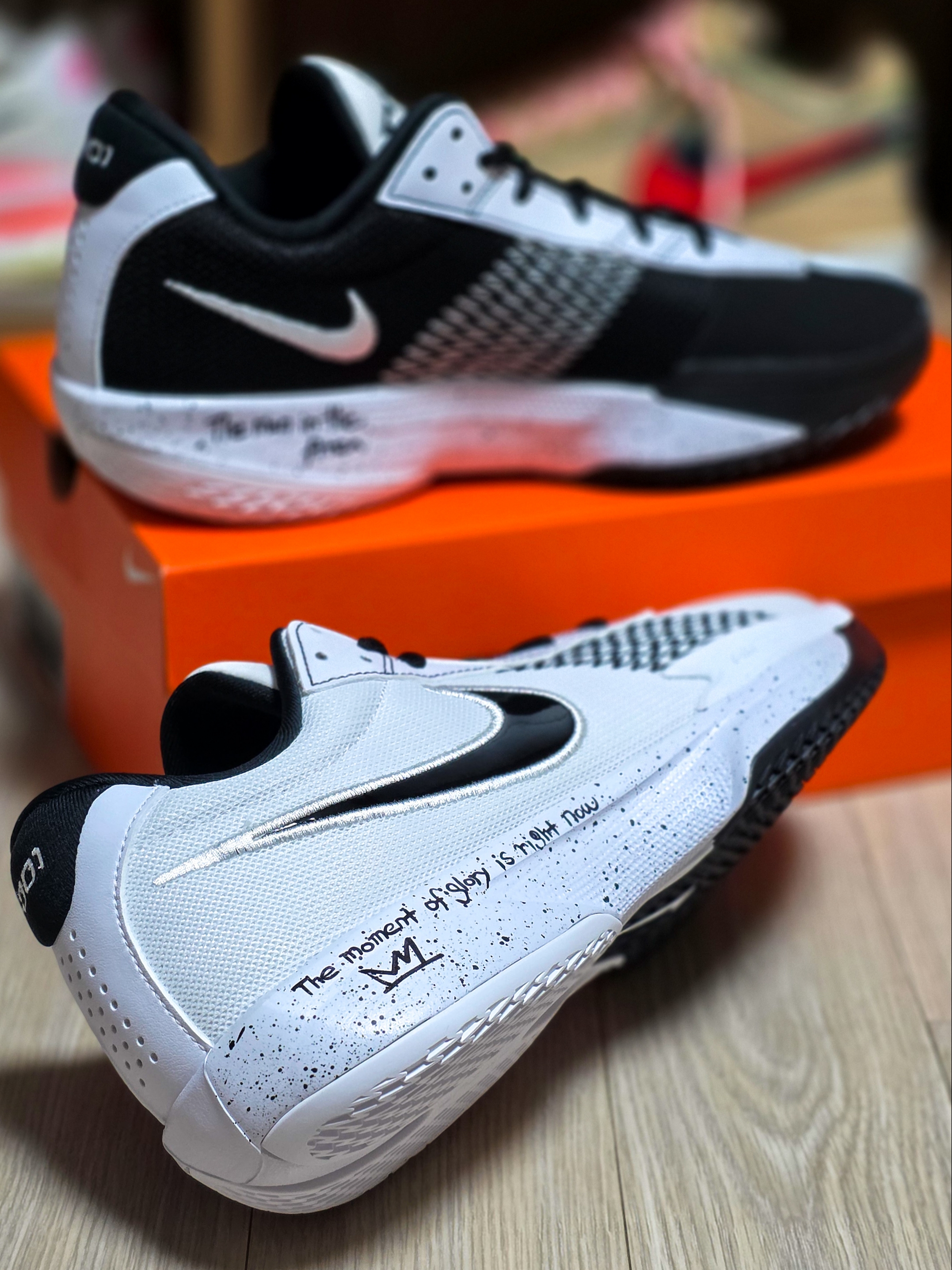 Nike Air Zoom G.T. Cut Academy EP White Black 착용 스타일 - 4