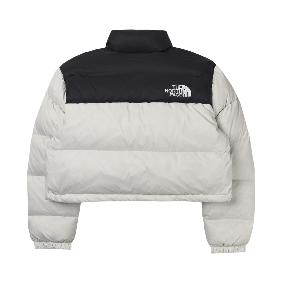 (W) 노스페이스 눕시 숏 자켓 화이트 듄 TNF 블랙((W) The North Face Nuptse Short Jacket White Dune TNF Black) - 2