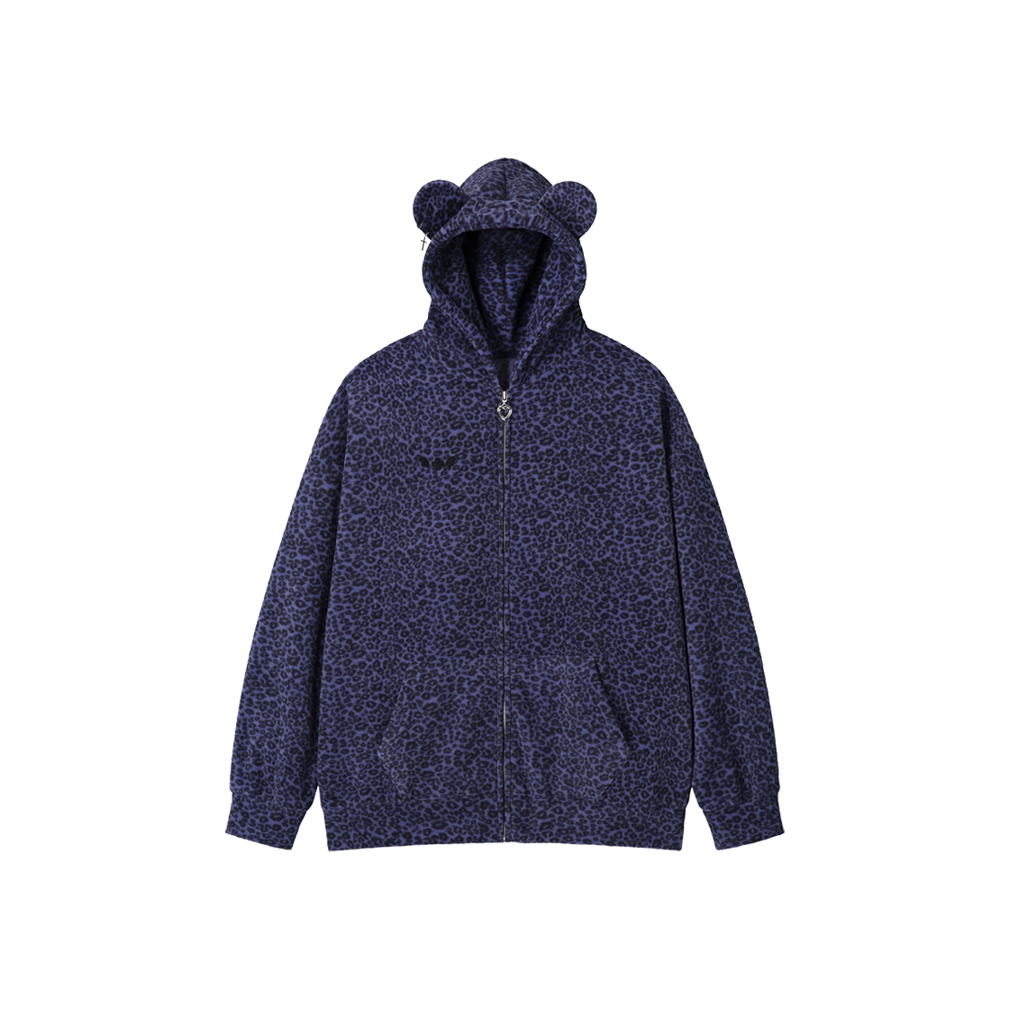 25FW09TV Clut Studio Teddy Leopard Zip-Up Hoodie Violet