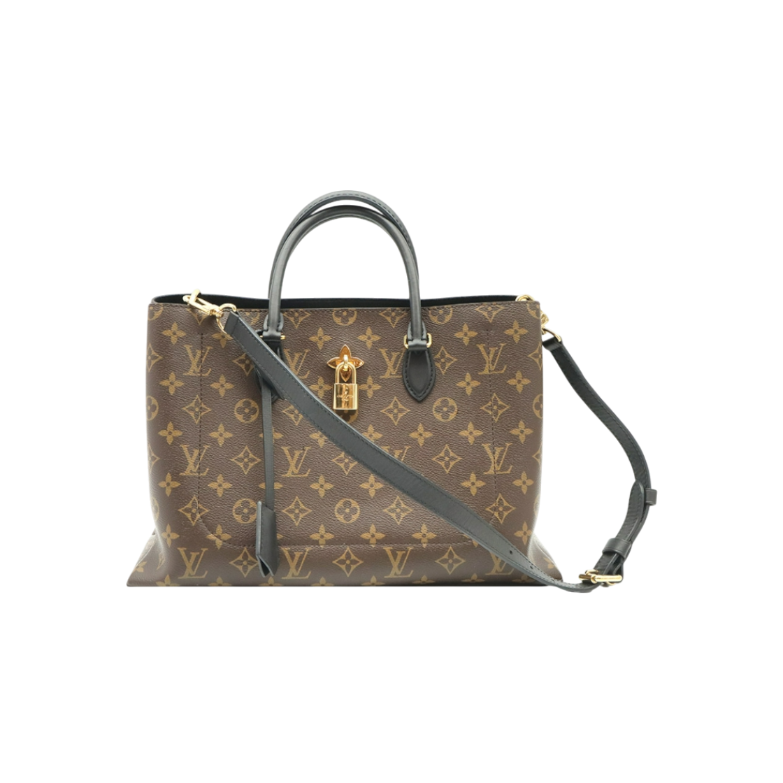 ITWSTHWA9K55 Louis Vuitton M43550 Monogram Canvas Black Flower 2-Way Tote