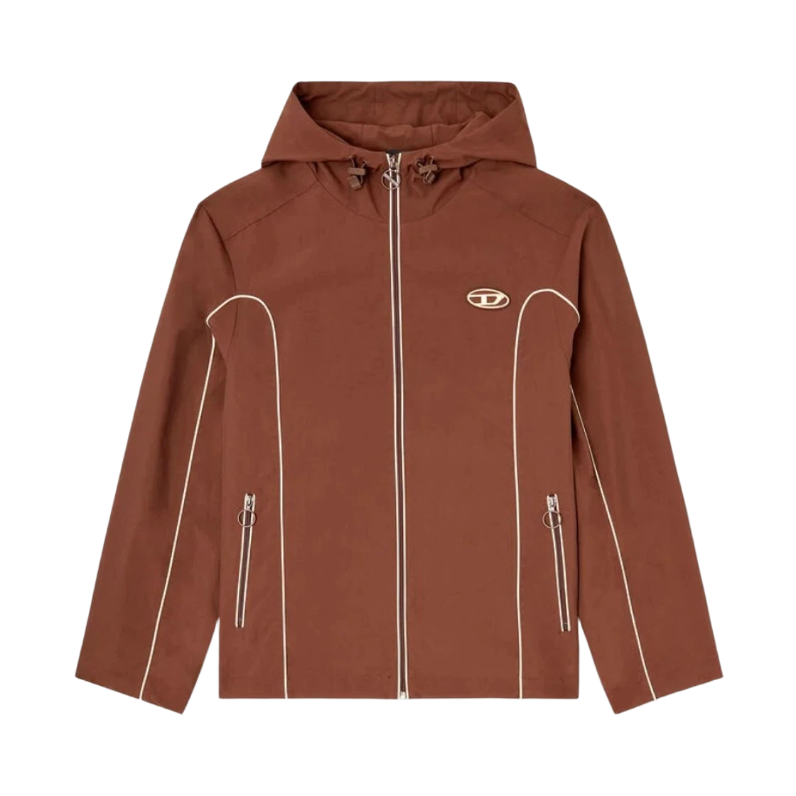 Diesel Diesel J-Hives Windbreaker with Contrast Piping Brown · L
