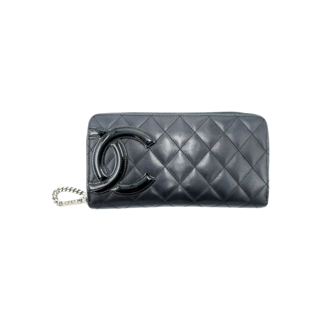 ITR93TQ2RCKC Chanel A50078 Black Lambskin Patent COCO Logo Long Zip Wallet (18 Series)