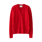 Blue Sunflower Bloom Rems Wool Cardigan Red