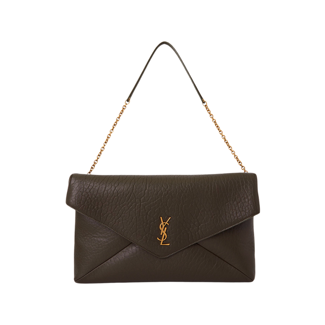 841702-AACYT-3212 Saint Laurent Cassandra Chain Shoulder Bag Gray Brown