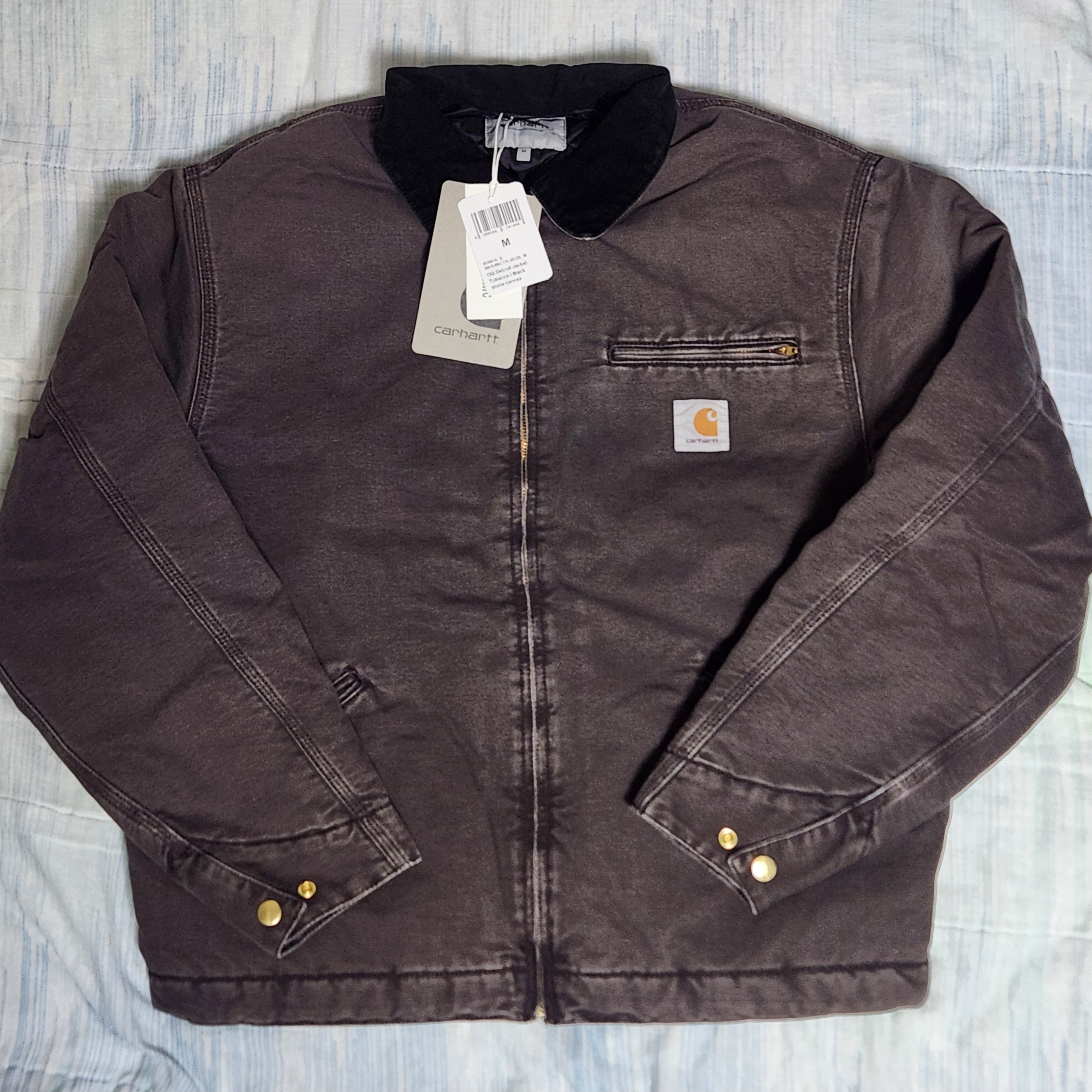 Carhartt WIP OG Detroit Jacket Tobacco Black 착용 스타일