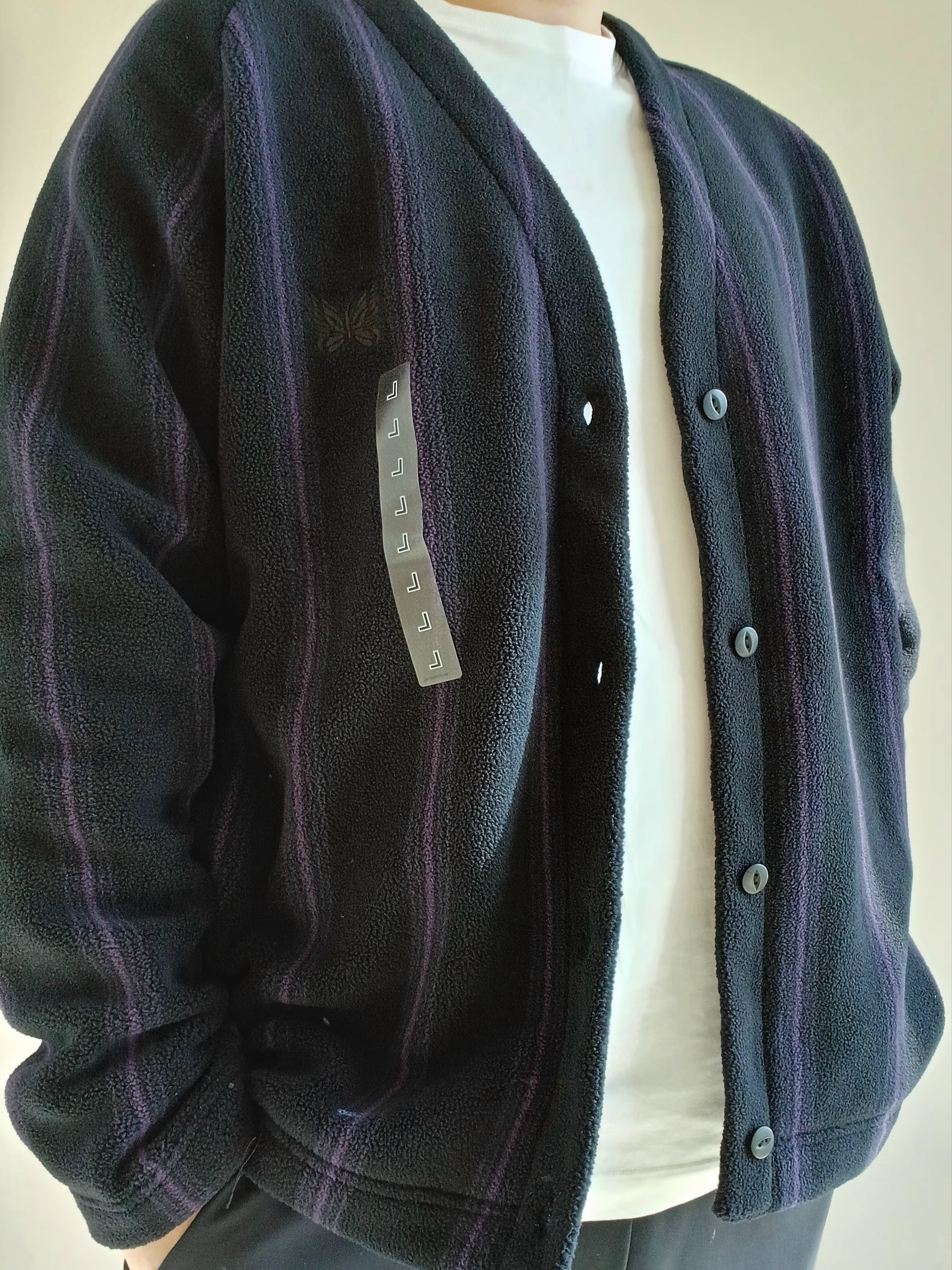 Uniqlo x Needles Fleece Oversized Cardigan Black - KR, Uniqlo x Needles Fleece Wide Pants Black - KR 착용 스타일 - 2