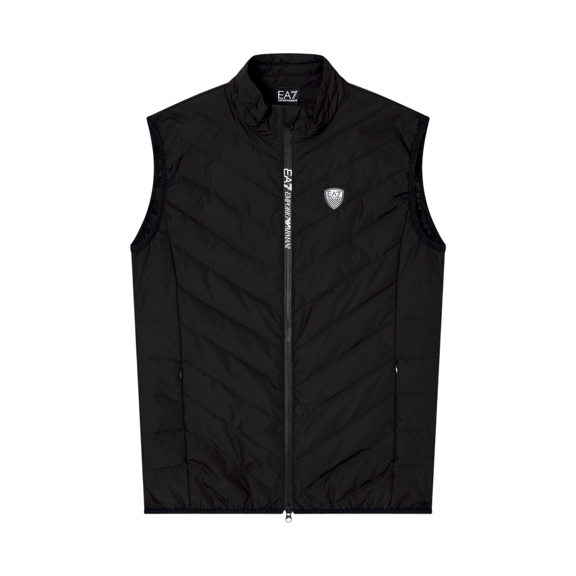 8NPQ02PNE1Z1200 Emporio Armani EA7 Packable Technical Fabric Padded Vest Black