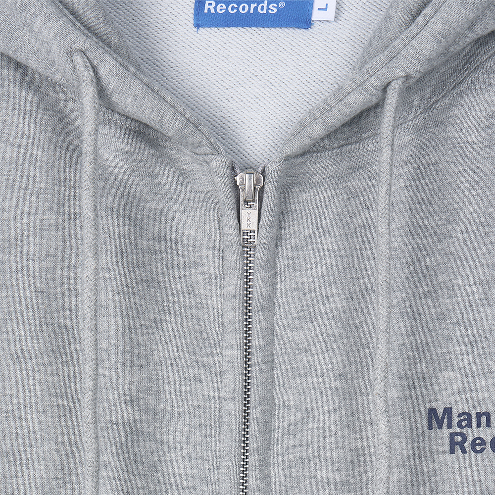맨하탄 레코즈 클래식 집업 후디 - 그레이(Manhattan Records Classic Logo Zip Up Hoodie - Grey) - 3