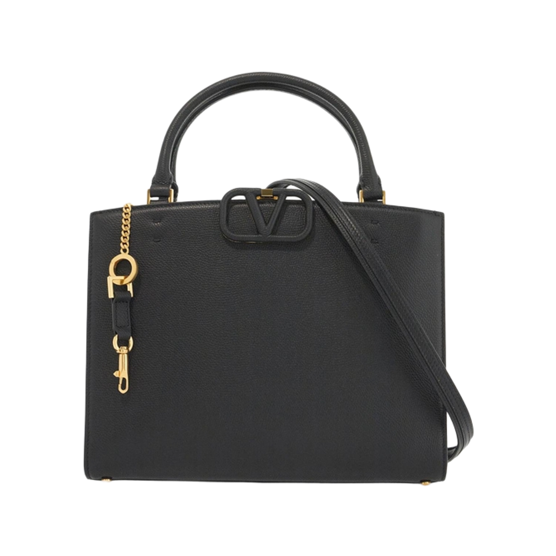 발렌티노 브이로고 브이슬링 레더 탑 핸들백 블랙(Valentino Vlogo Vsling Leather Top Handle Bag Black)