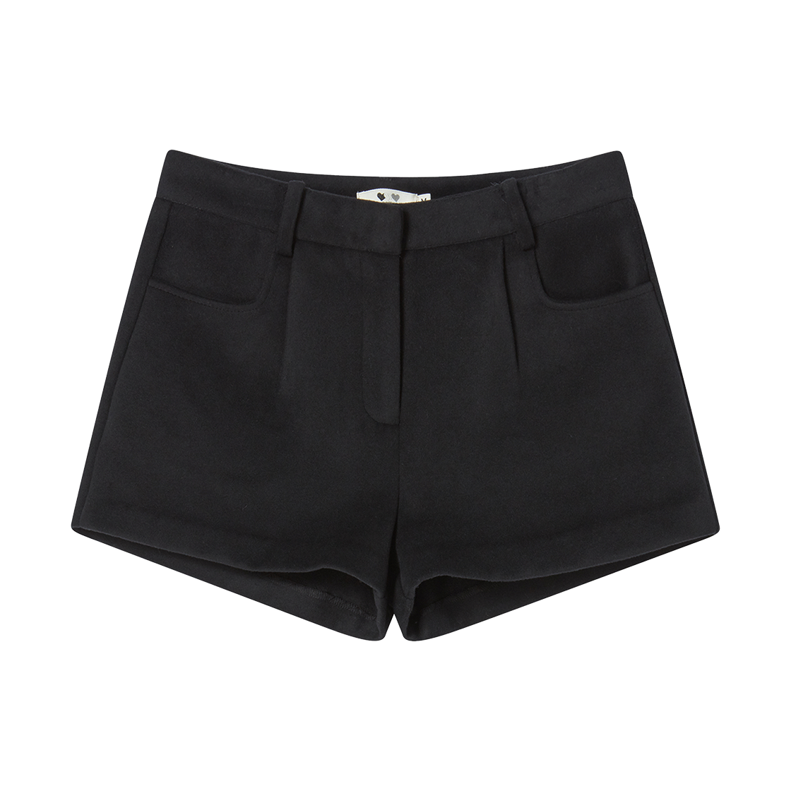 RG_25_FW1_SP_01 Rogin N Rosie Micro Wool Shorts Black