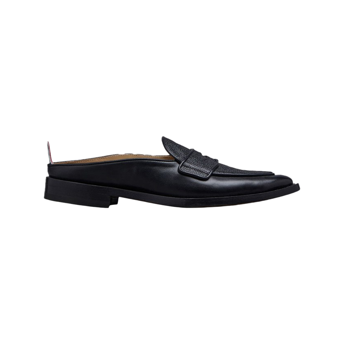 (W) 톰브라운 페블 그레인 레더 페니 로퍼 블랙((W) Thom Browne Pebble Grain Leather Penny Loafer Black)