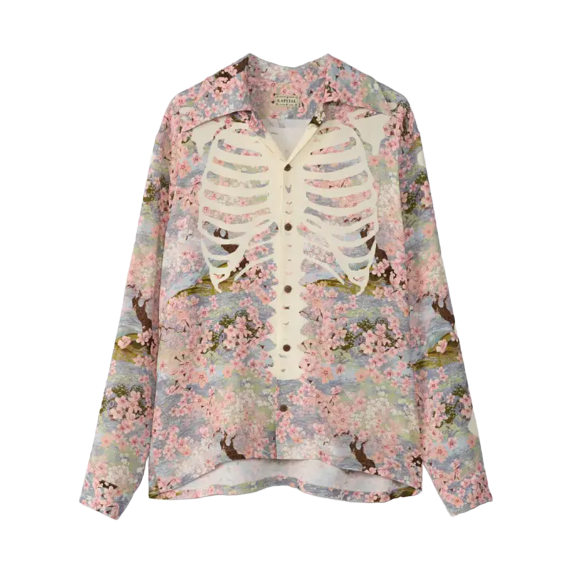 K2503LS050 Kapital Rayon Sakura Bone Wrangle Collar Shirt  Light Pink