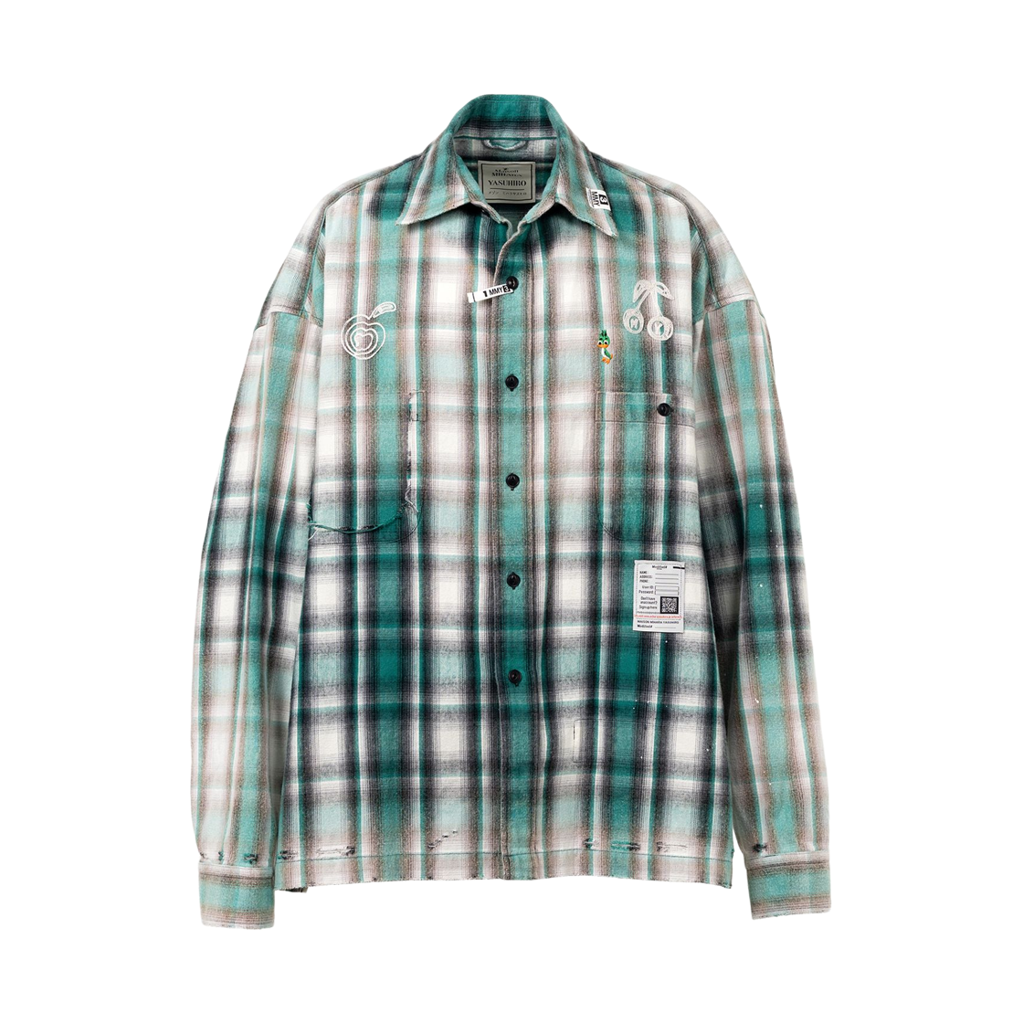 J15SH181 Maison Mihara Yasuhiro Vintage Like Check Shirt Green