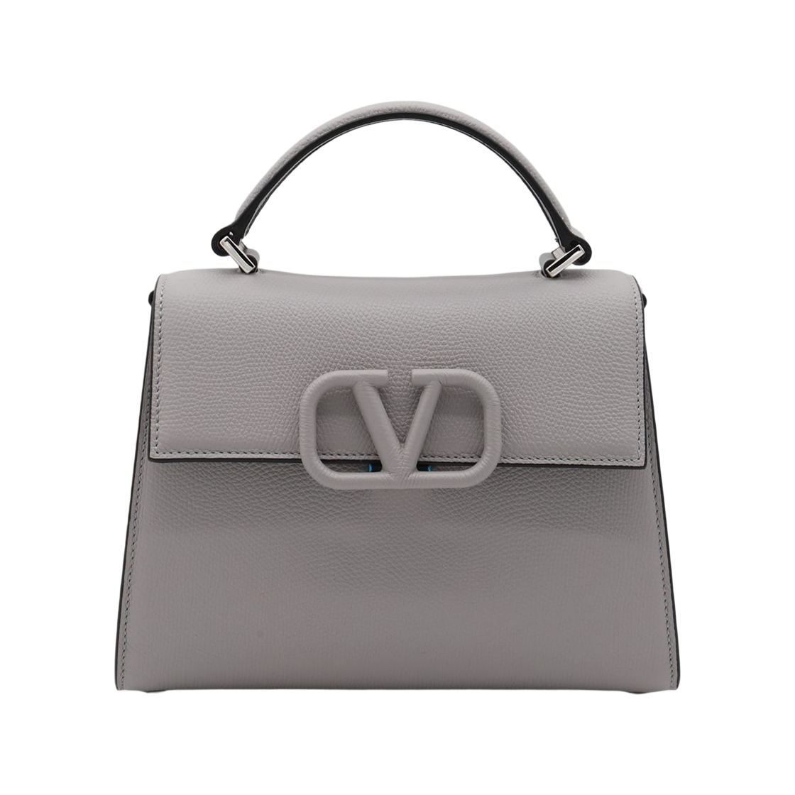 B0F53LKJWW8 Valentino Small Vsling Grainy Calfskin Top Handle Bag Grey