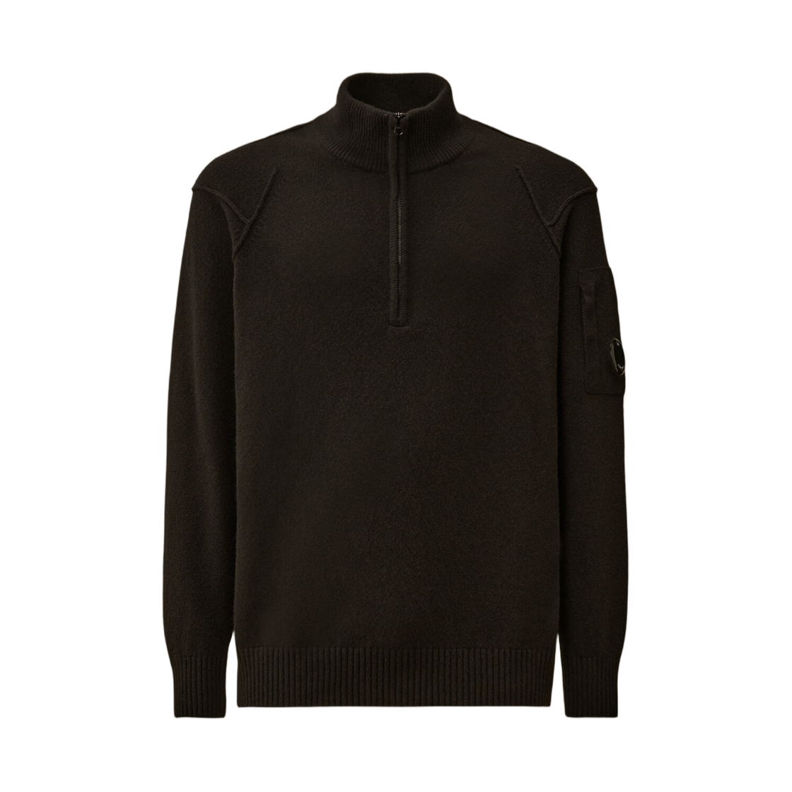 RFCMKN709A110149A999 C.P. Company Lambswool GRS Half Zip Sweater Black - 25FW