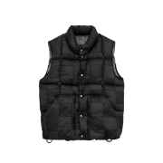 Polyteru Patched Down Puffer Vest Black