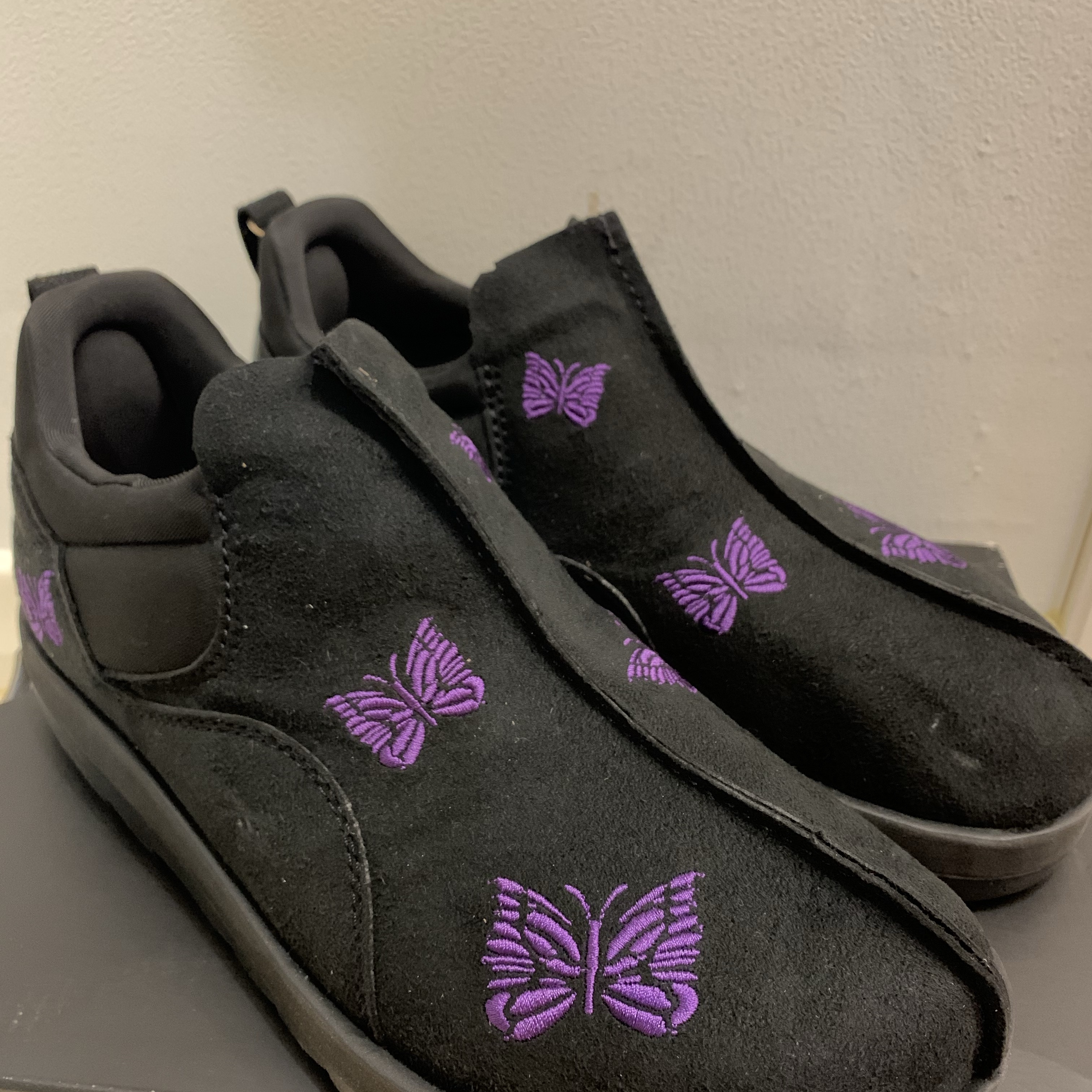 Reebok x Needles Beatnik Moc Core Black Extreme Purple 착용 스타일