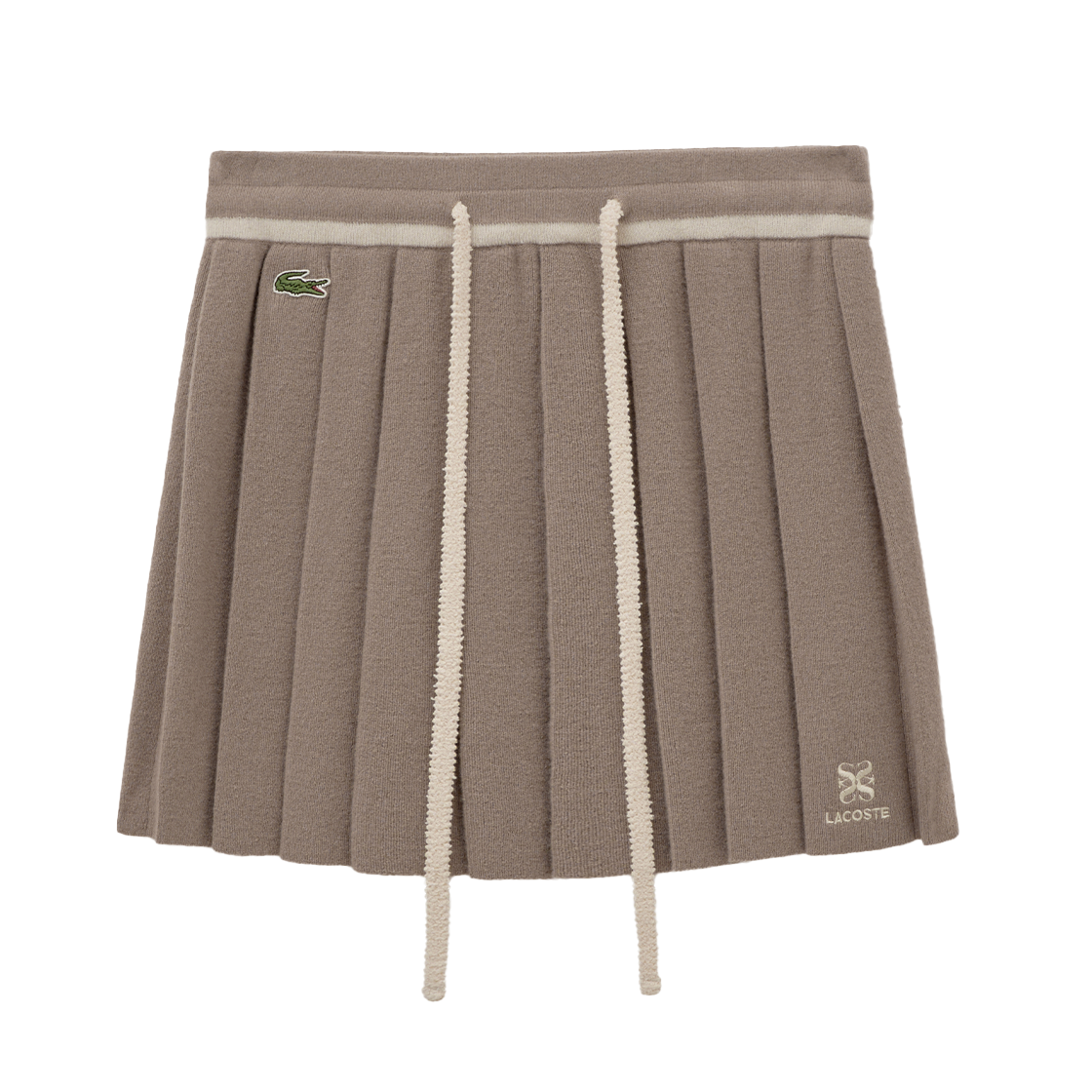 라코스테 X 세터 우먼 플리츠 미니 스커트 브라운