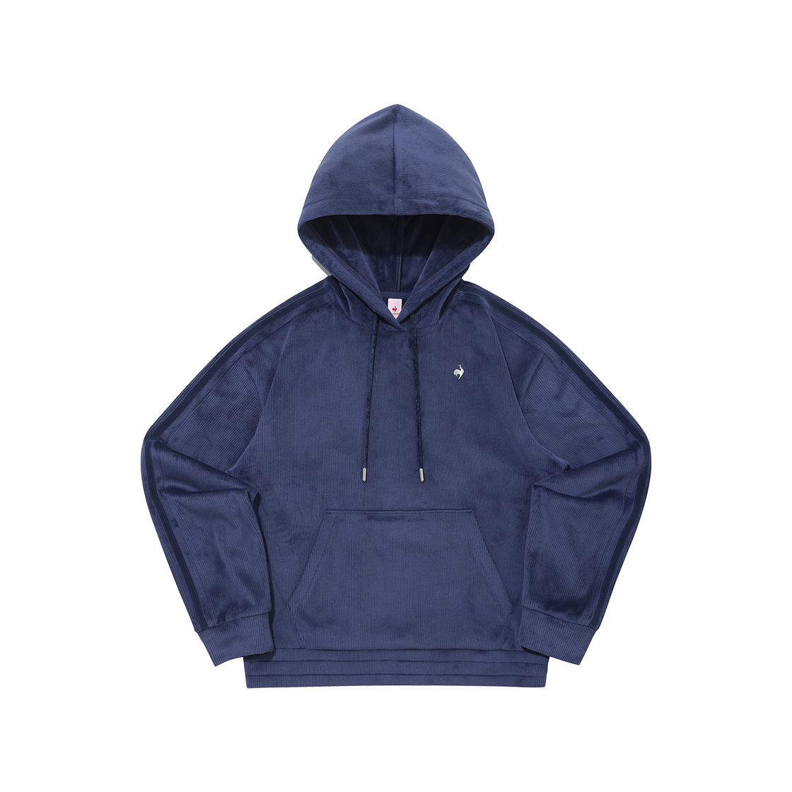 르꼬끄 스포르티브 여성 루즈핏 벨듀로이 후드 - 네이비 QQ422OHDO3(le coq sportif Women's Loose-Fit Velduroy Hoodie Dark Navy)