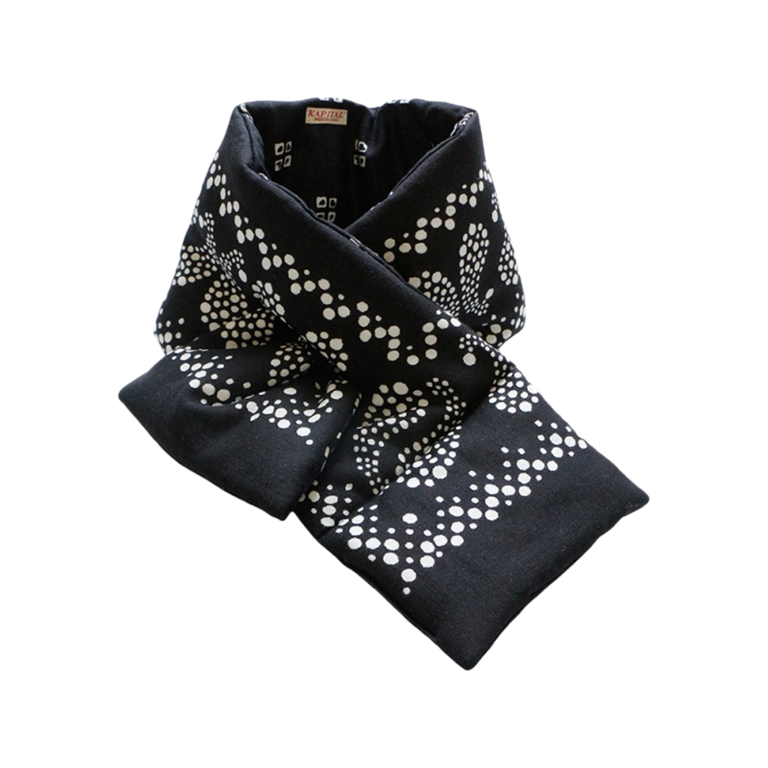E251110-07 Kapital Hemp Rayon Bandana Pattern Kesa Muffler Black
