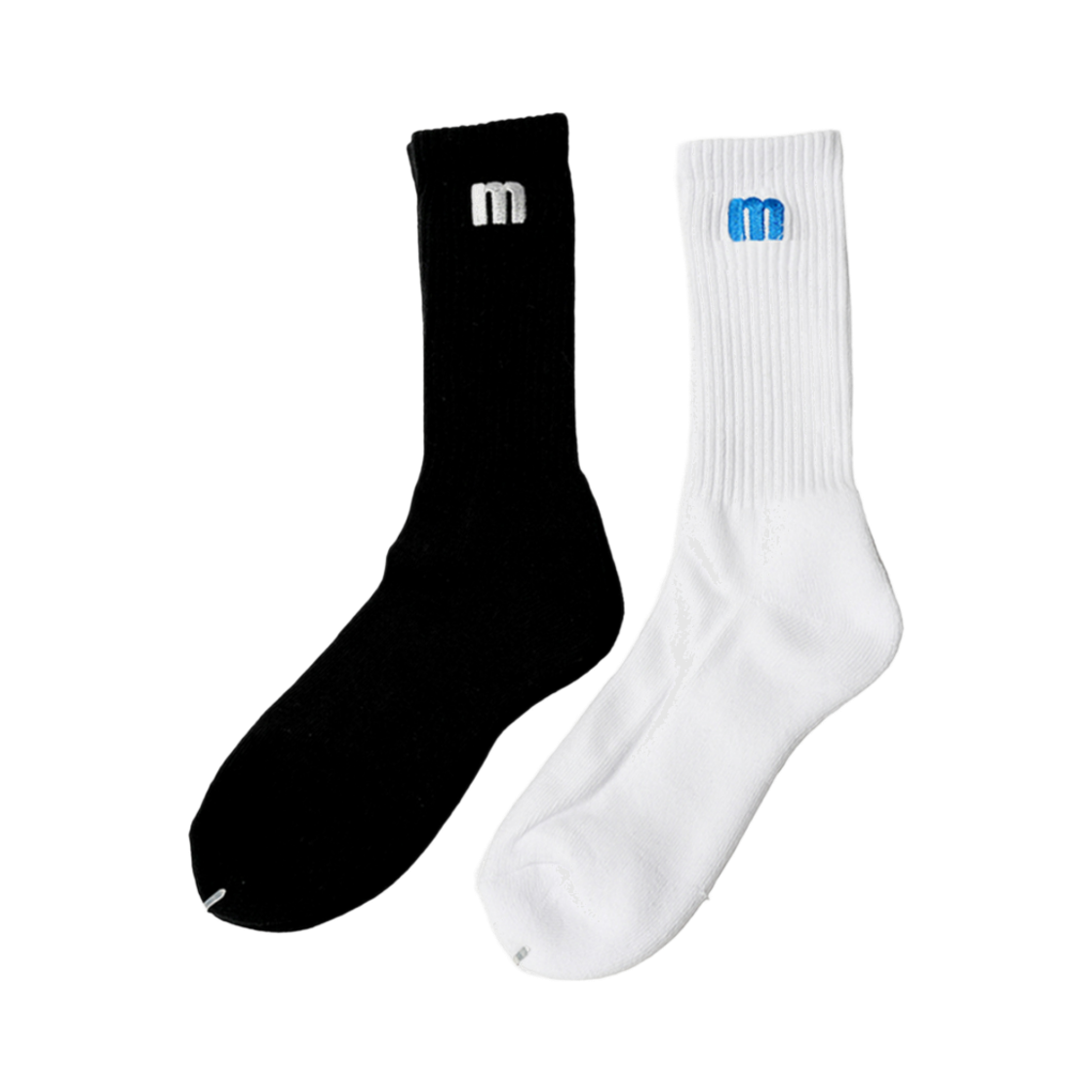 MR25GD019WH0 Manhattan Records M Logo 2Pack Socks